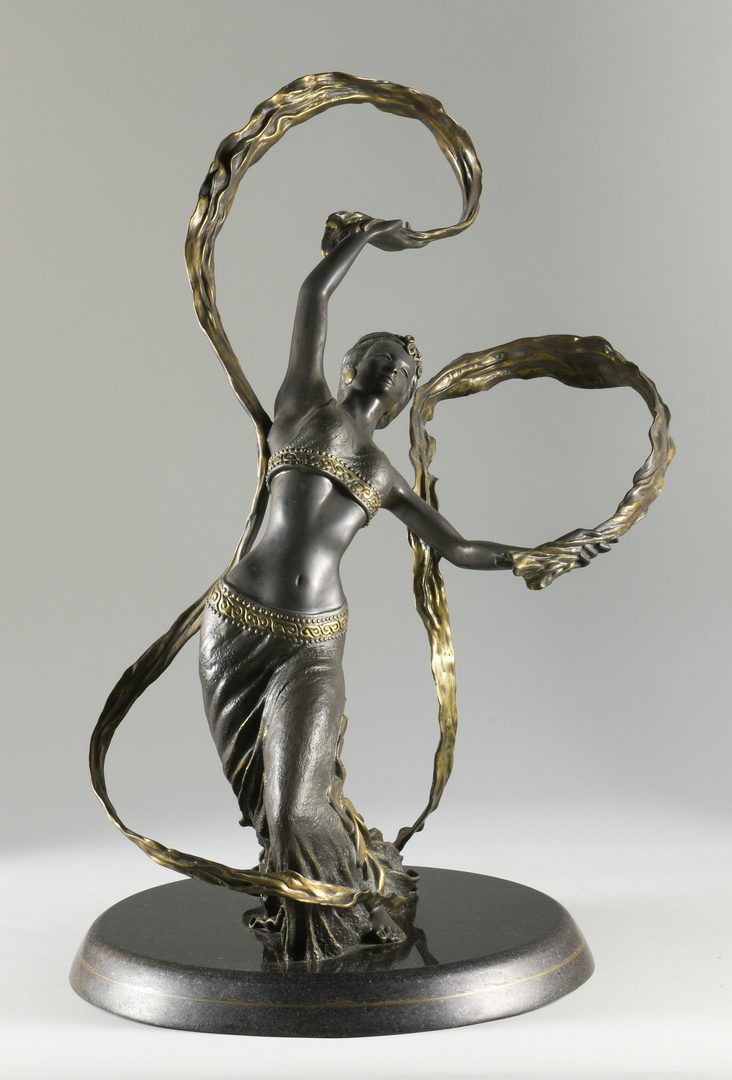 Lot 37: Bronze Ribbon Dancer Sculpture, Jiang Tie-feng