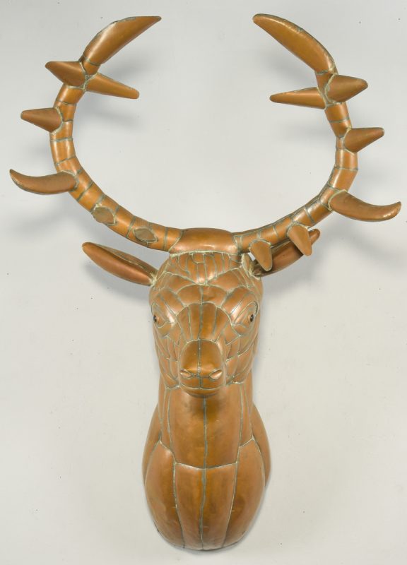 Lot 388: Sergio Bustamante Copper Elk Sculpture