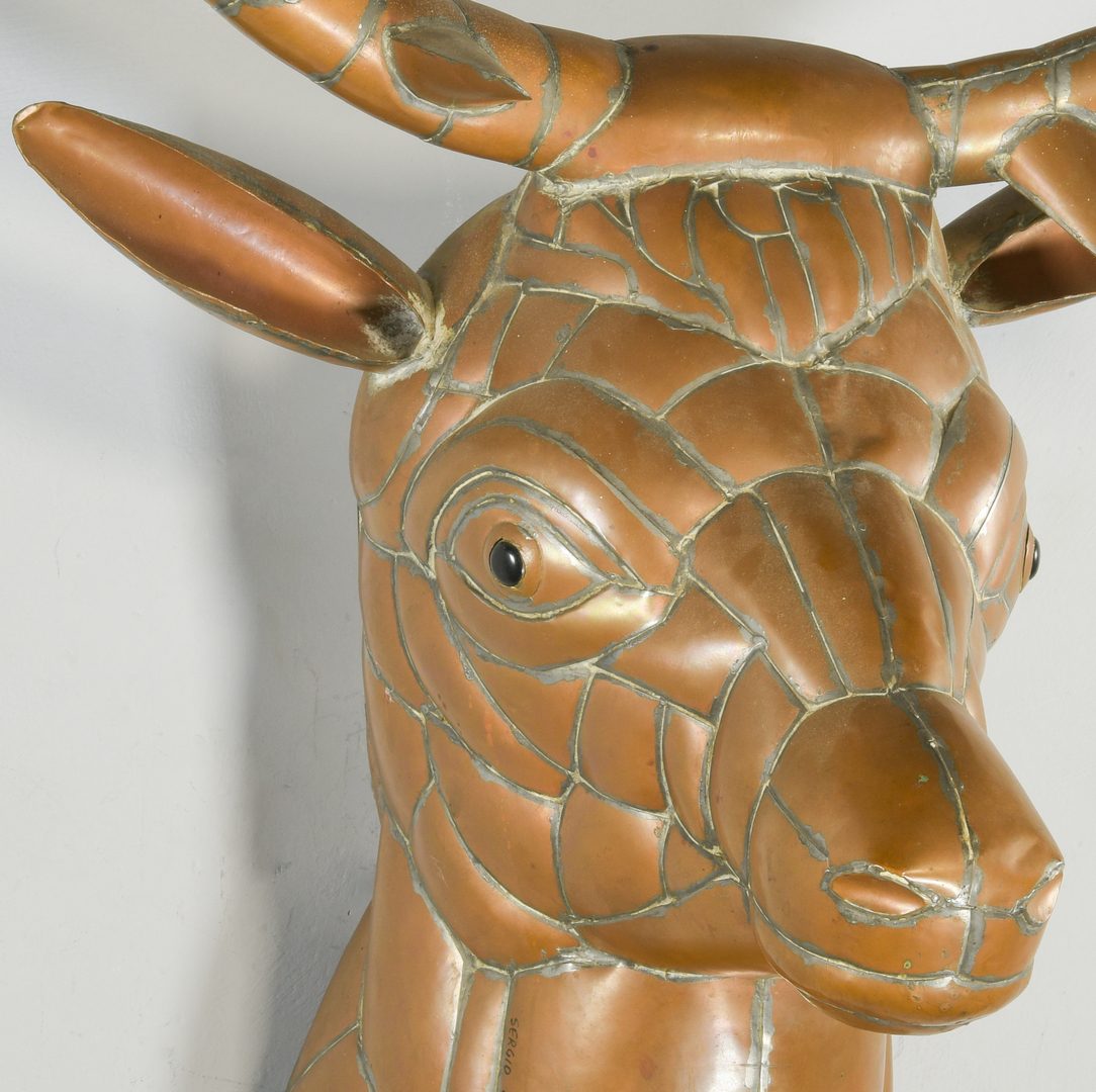 Lot 388: Sergio Bustamante Copper Elk Sculpture