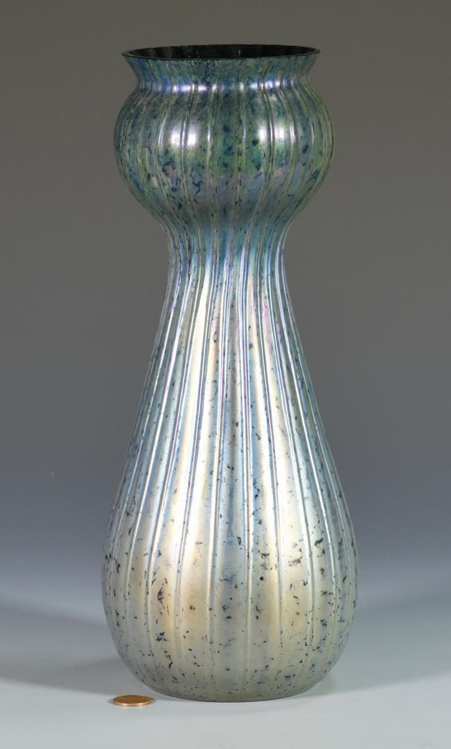 Lot 418: Steuben Type Blue Aurene  Art Glass Vase