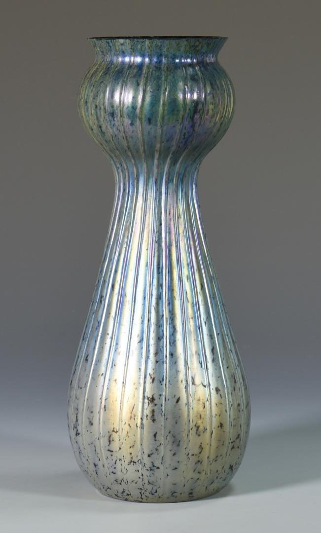 Lot 418: Steuben Type Blue Aurene  Art Glass Vase