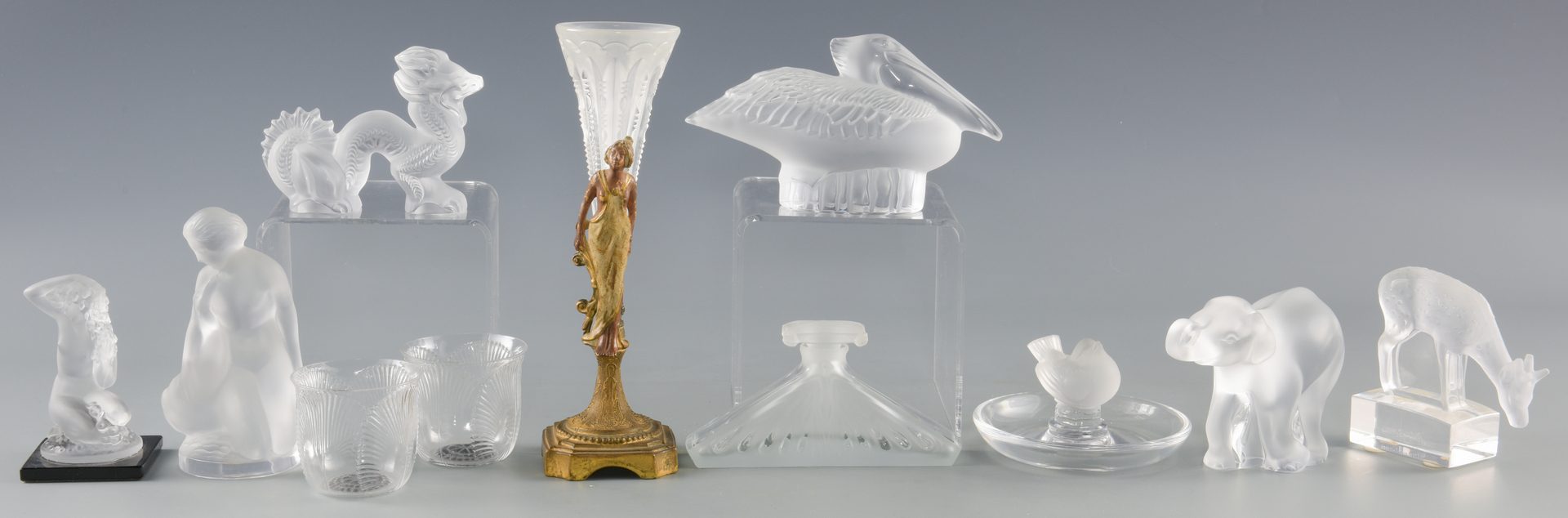 Lot 421: Lalique & Brosse Glassware, 11 pcs