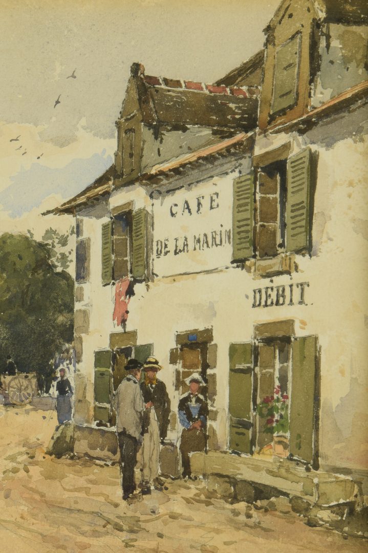 Lot 428: Paul Lecomte Watercolor, Concarneau