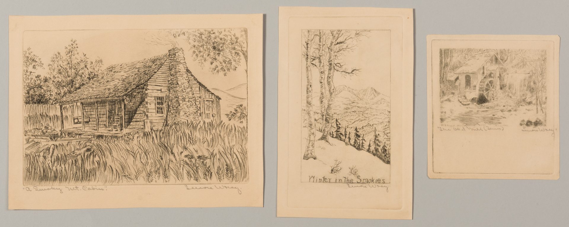 Lot 454: 6 Smoky Mtn. Etchings: Cady, Pescheret, and Wray