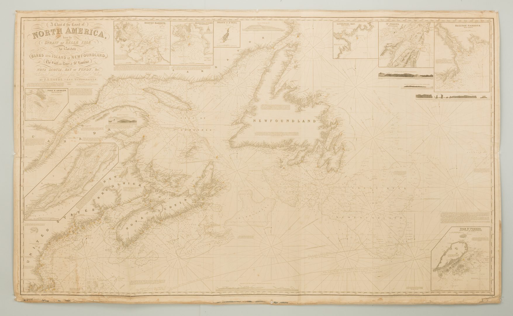 Lot 541: Nautical Chart: N. America inc. Boston, Nova Scotia