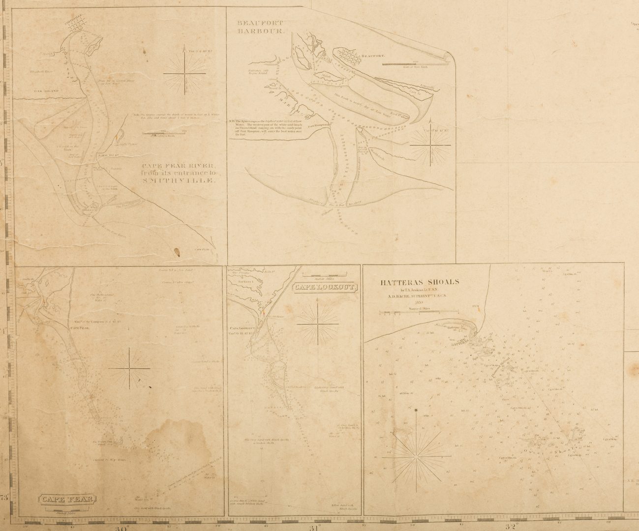 Lot 542: 3 Nautical Maps inc. Southern 1861