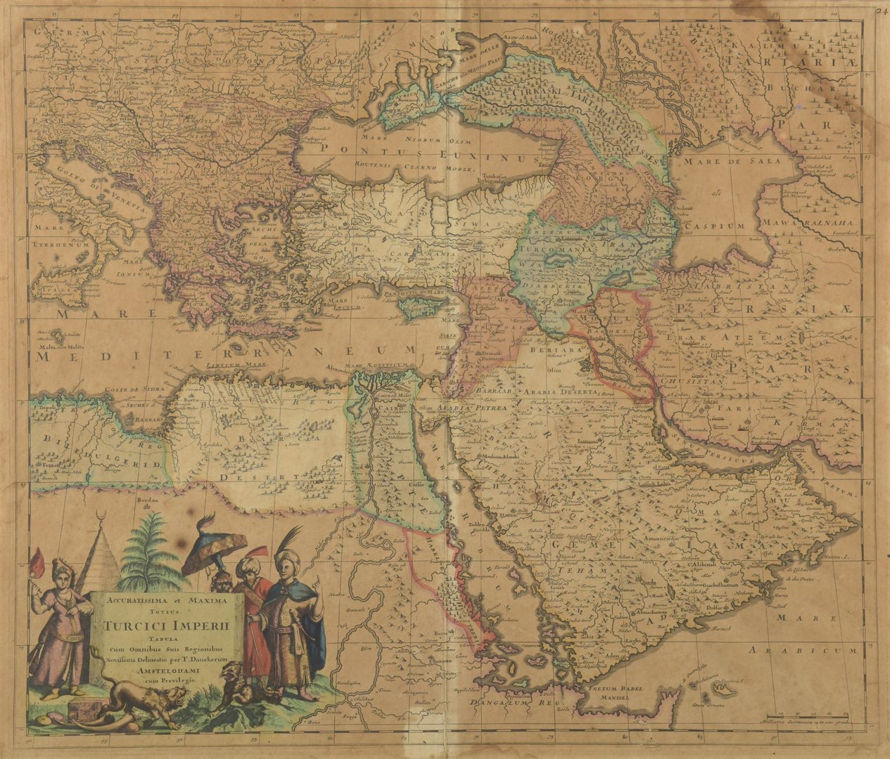 Lot 547: Turkish Empire Map, Justus Danckerts 1685