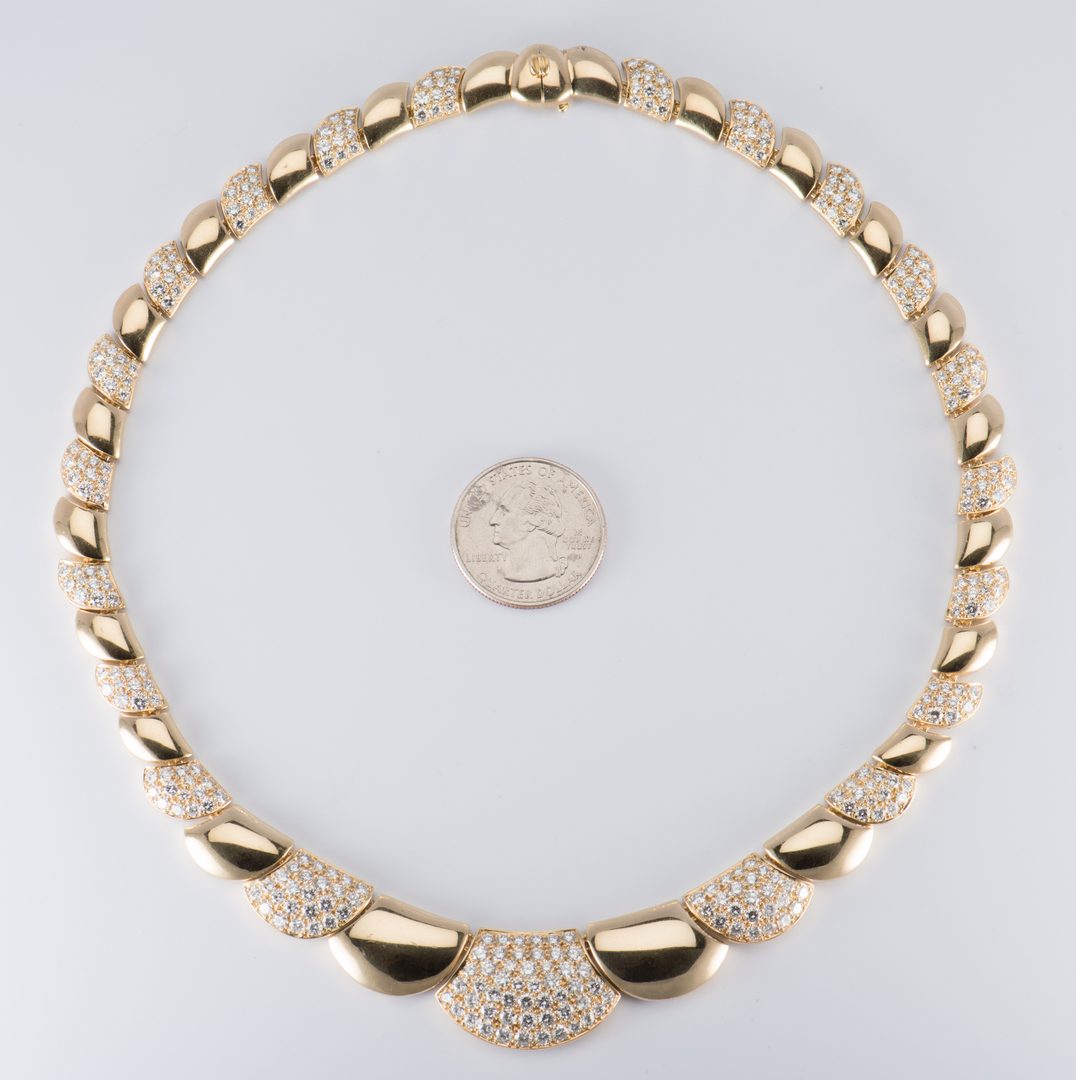 Lot 54: 18K Diamond Disc Necklace, 17" L