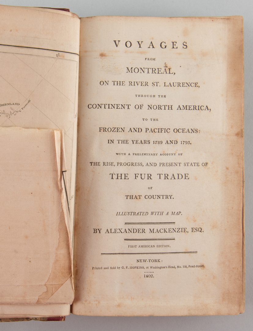 Lot 550: Voyages from Montreal Fur Trade Map 1802