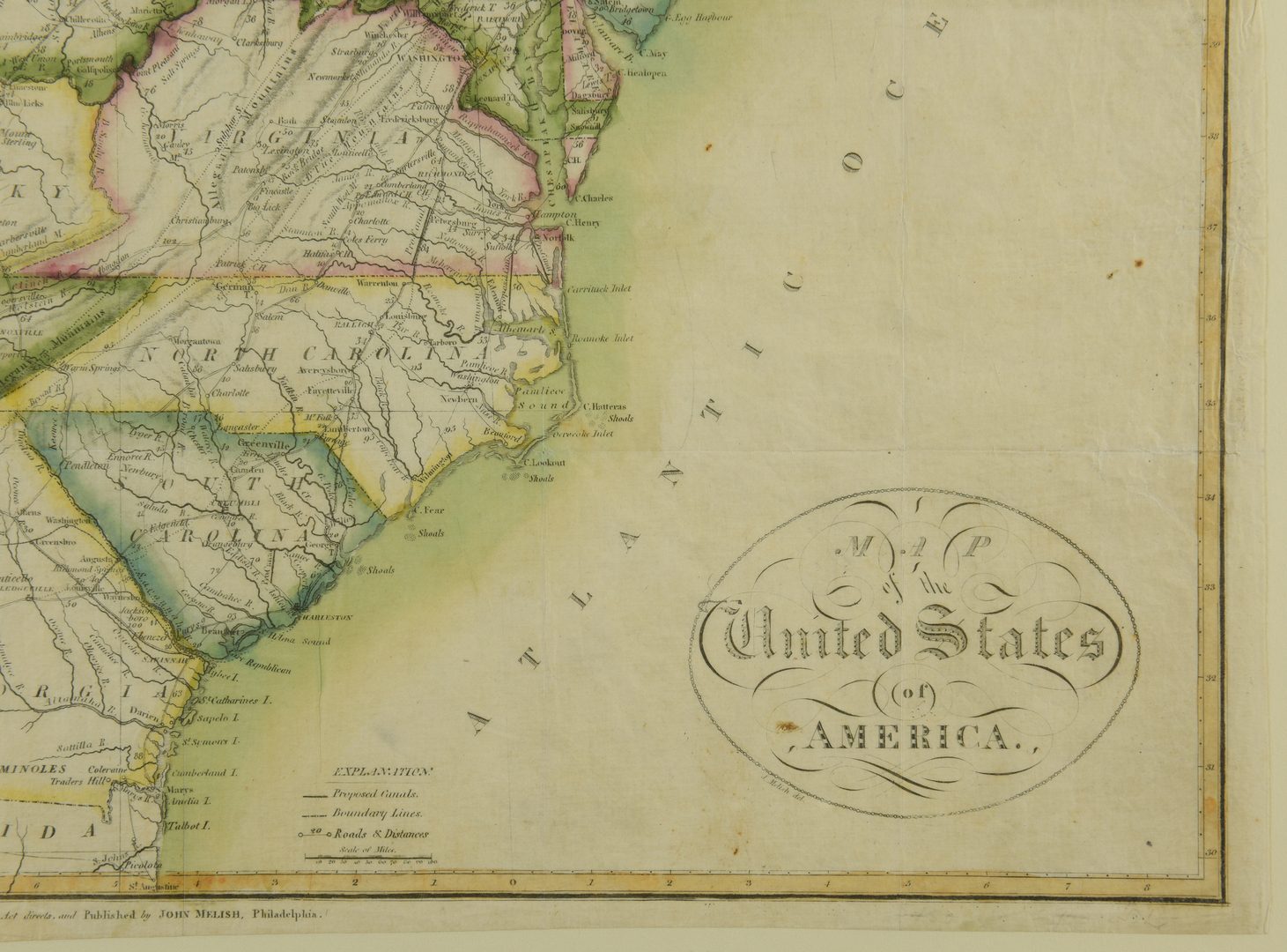 Lot 551: John Melish 1815 United States of America Map