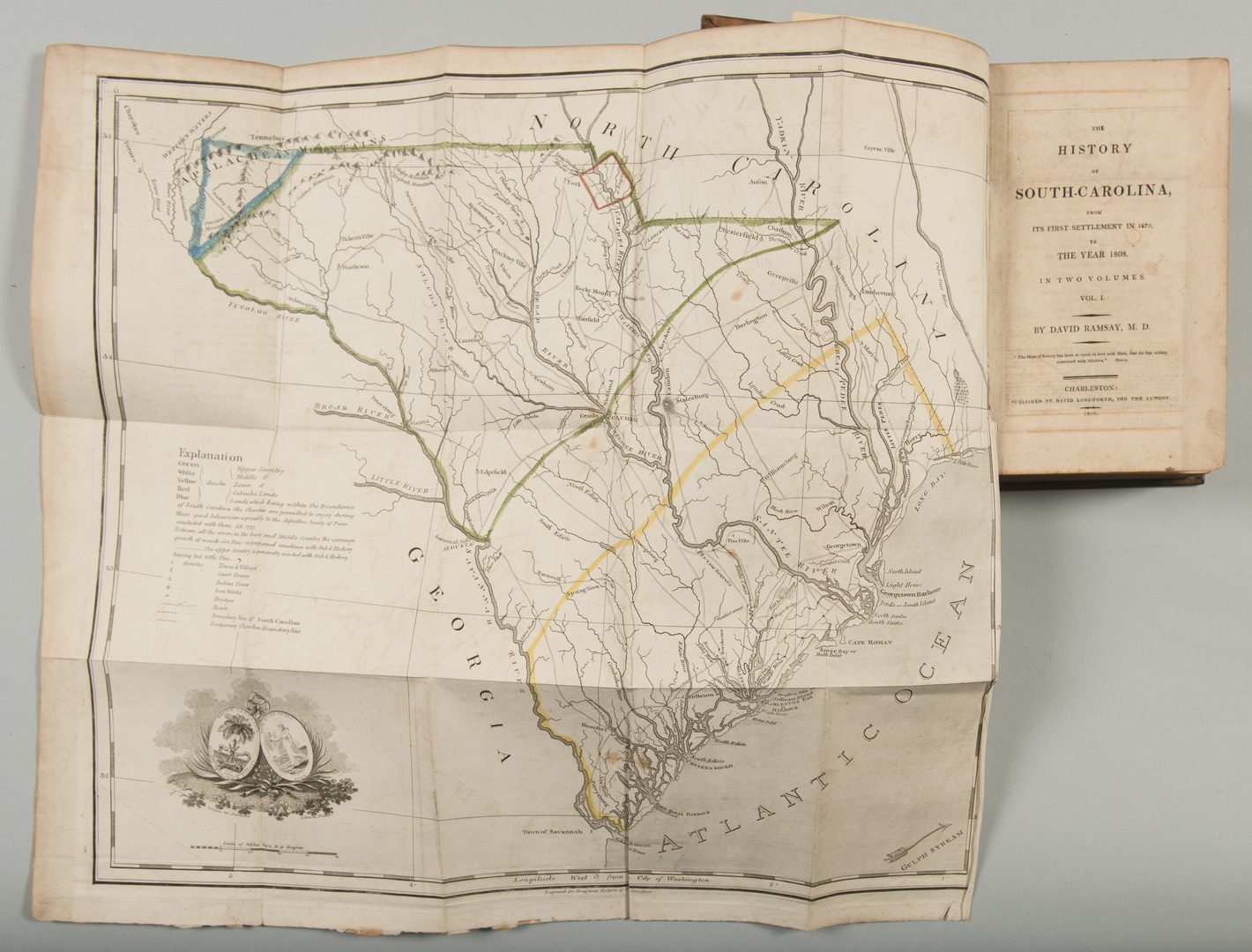 Lot 552: Ramsay History South Carolina 2 vols both maps