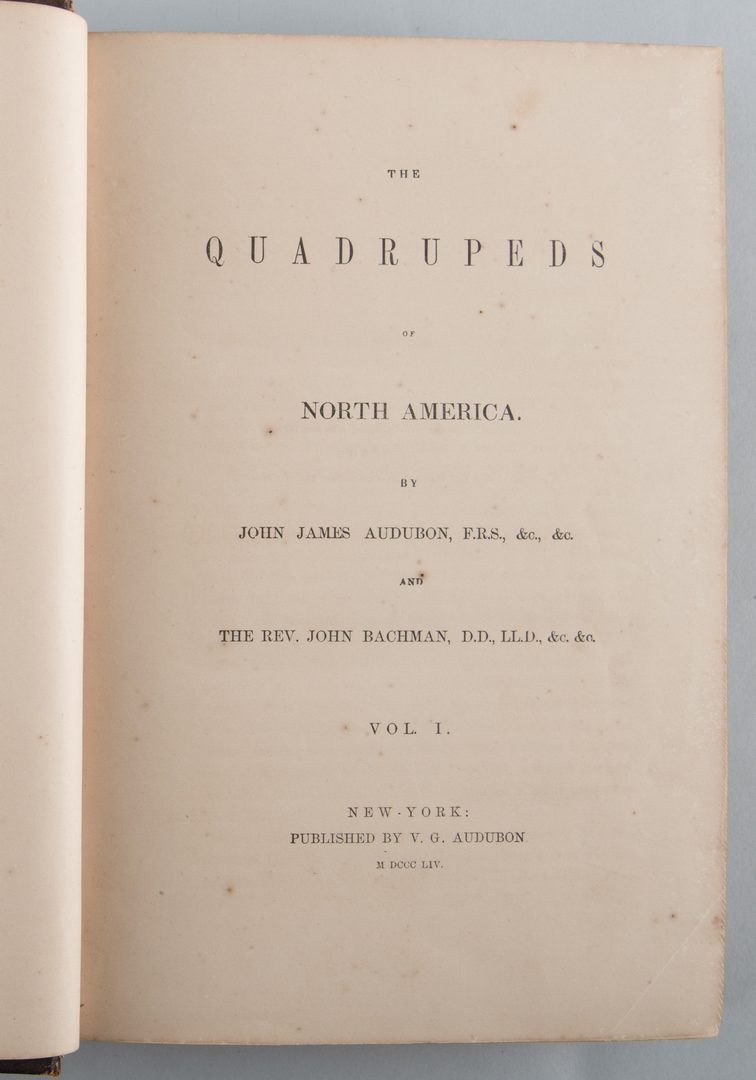 Lot 555: J.J. Audubon: 3 Vols. Quadrupeds of America