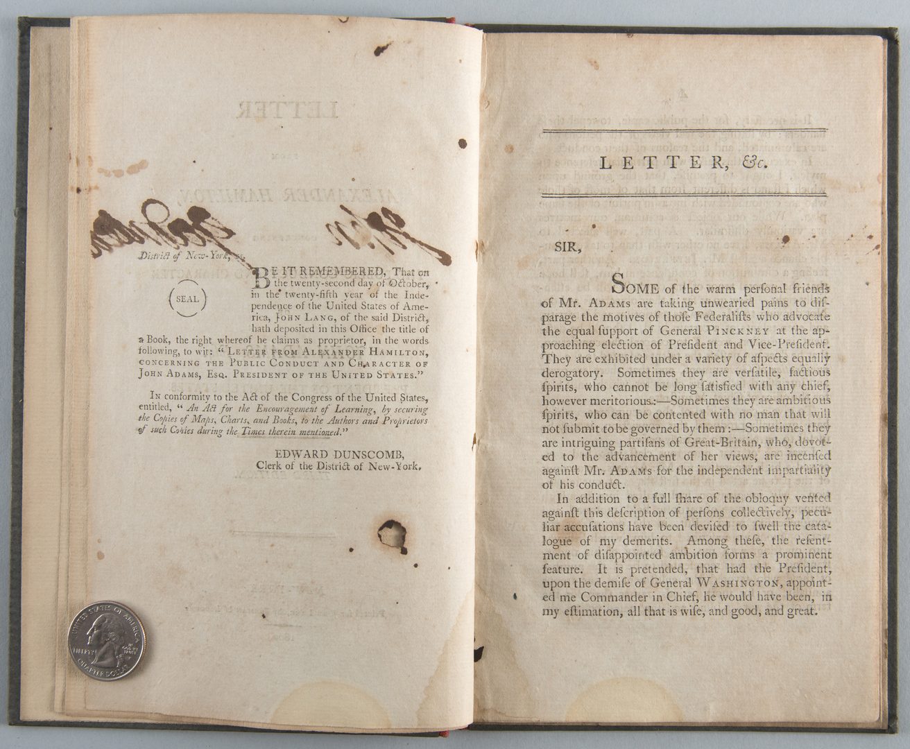 Lot 561: 2 Pamphlets: Alexander Hamilton and John Adams