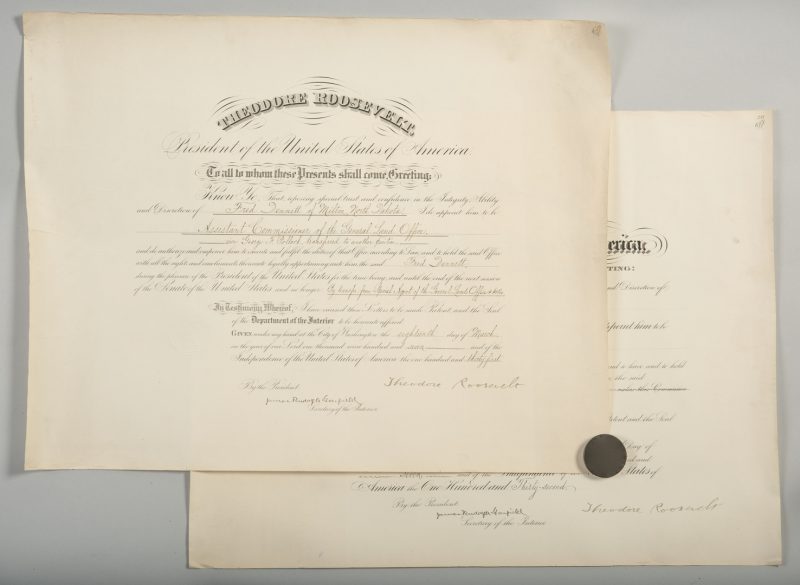 Lot 564: 2 Theodore Roosevelt Signed Appointment Documents