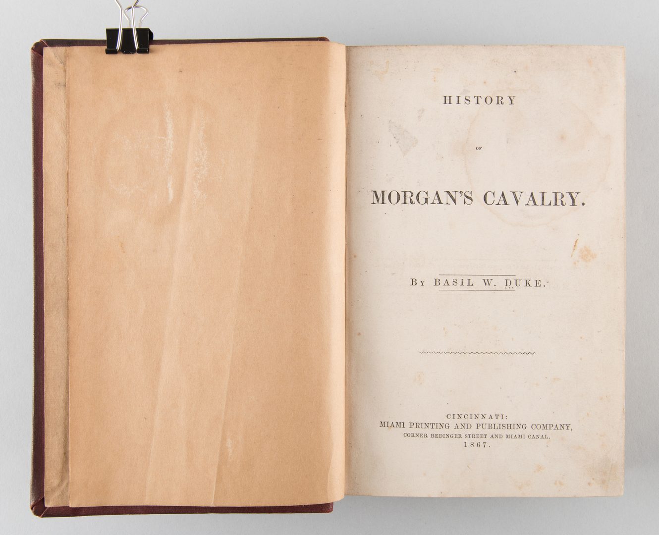 Lot 576: Basil Duke: History of Morgan's Cavalry