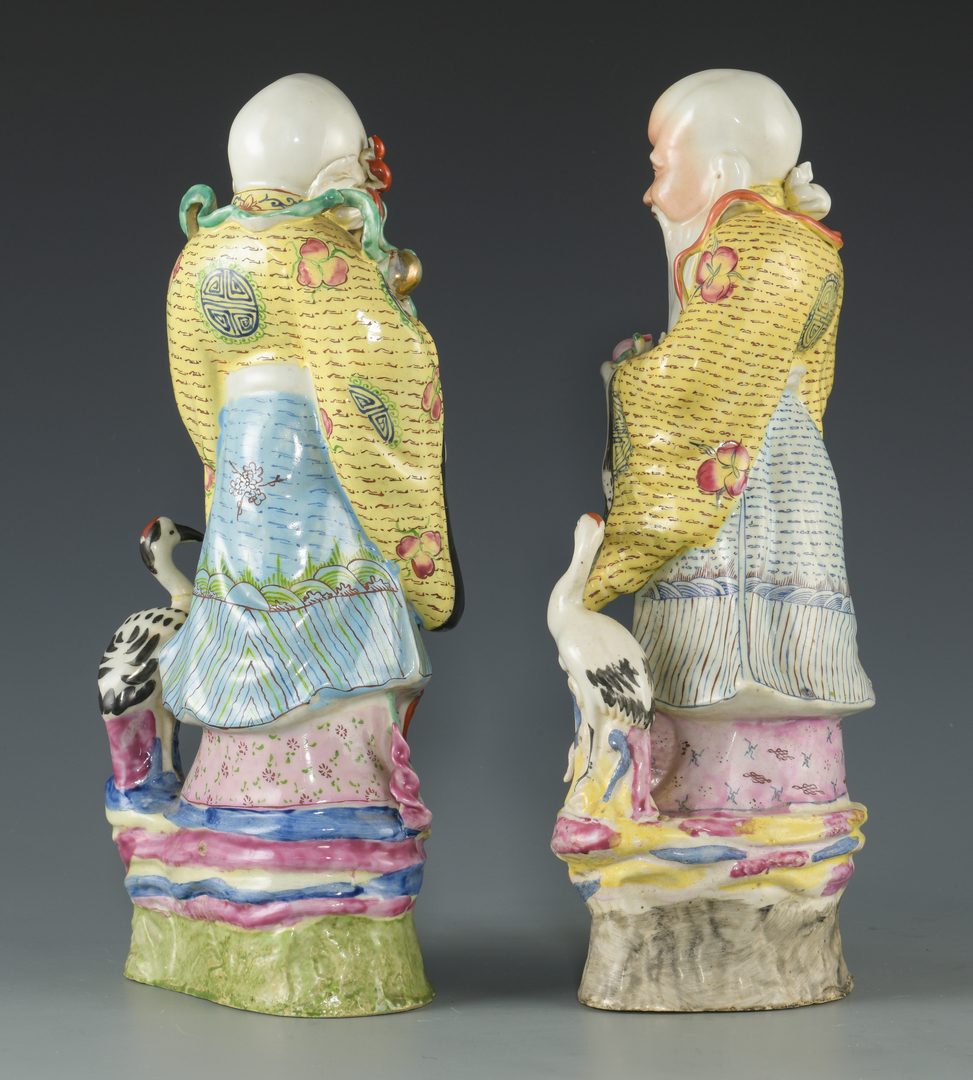 Lot 591: 2 Chinese Porcelain Longevity Figures