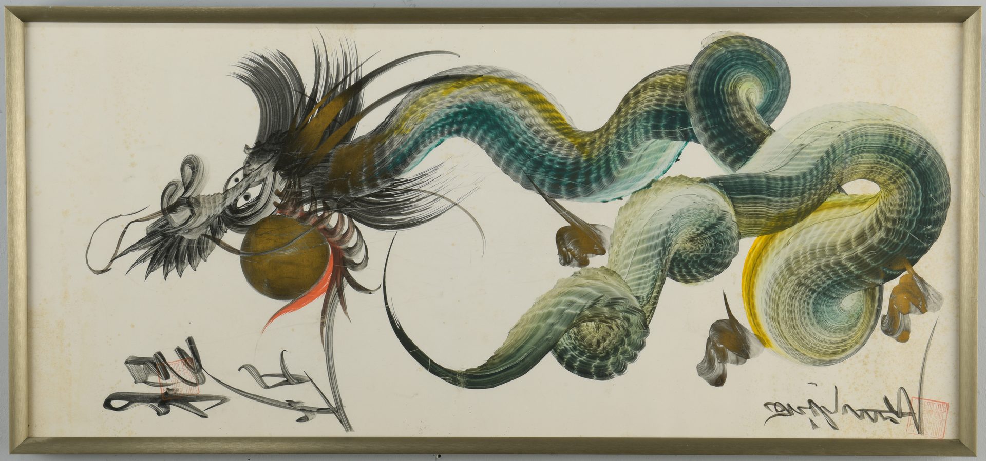 Lot 602: Chinese Dragon Paintings and Garden Stool