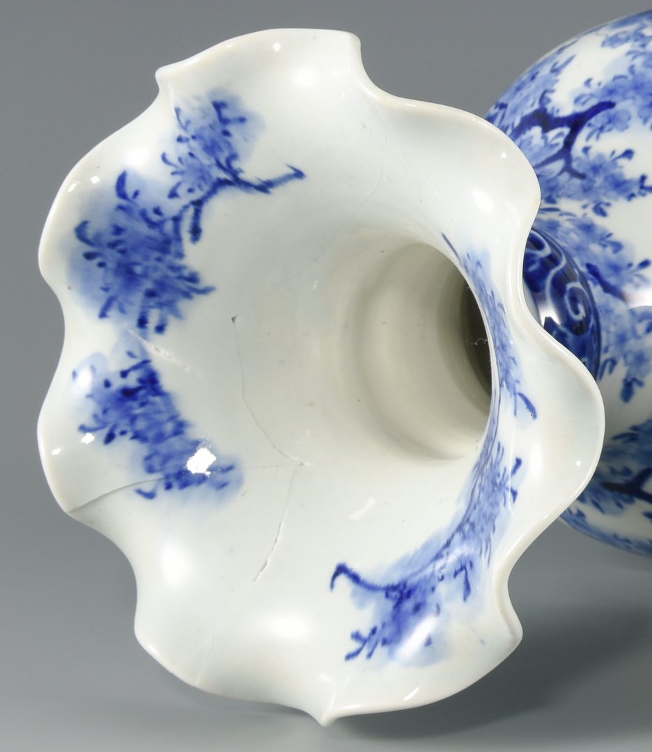 Lot 604: Pr. Japanese Blue & White Porcelain Vases