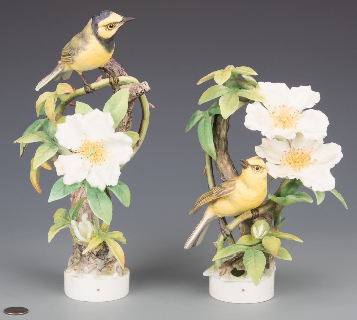 Lot 614: Pair Dorothy Doughty Hooded Warblers