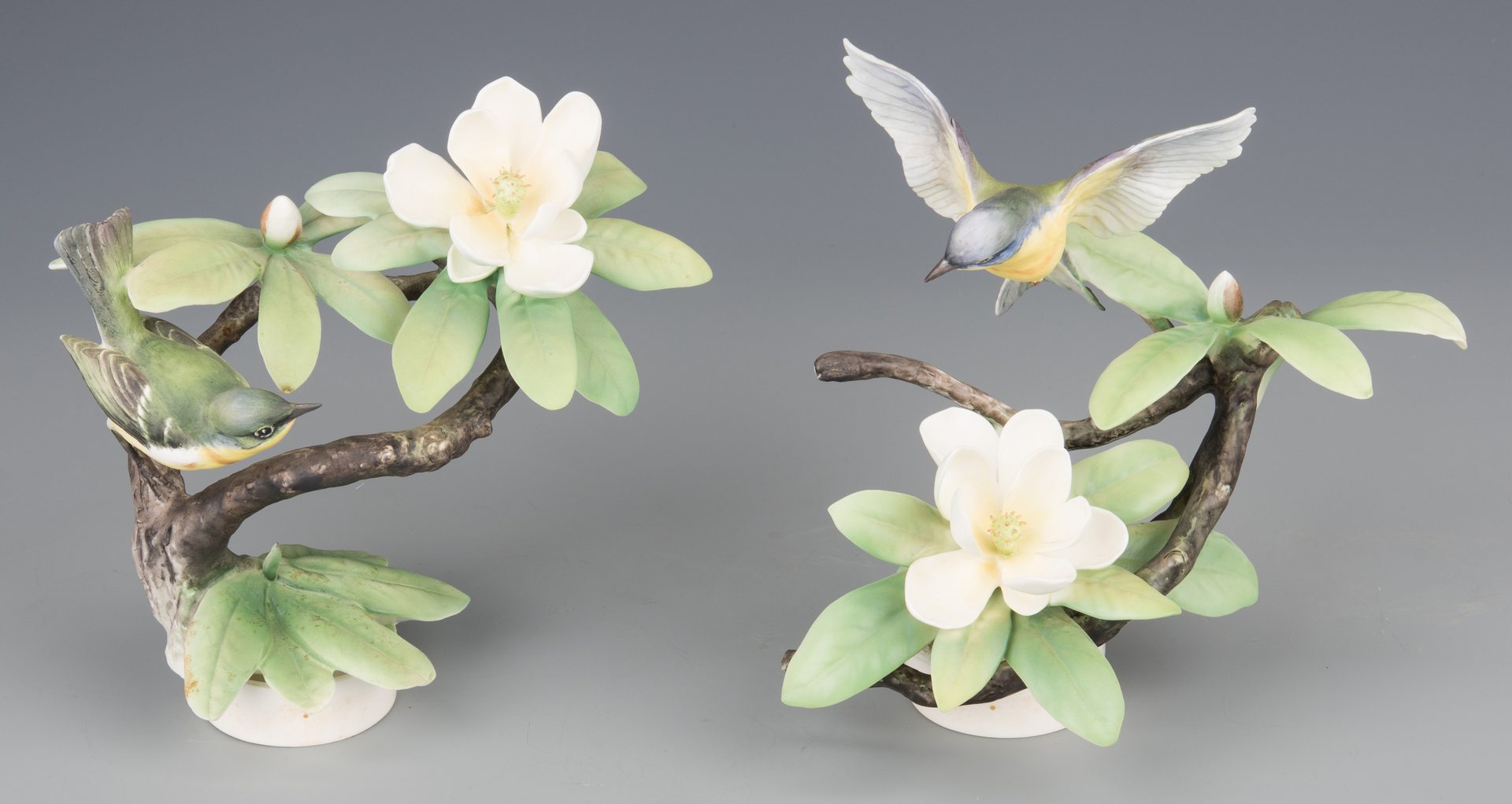 Lot 617: Pair Dorothy Doughty Parula Warblers