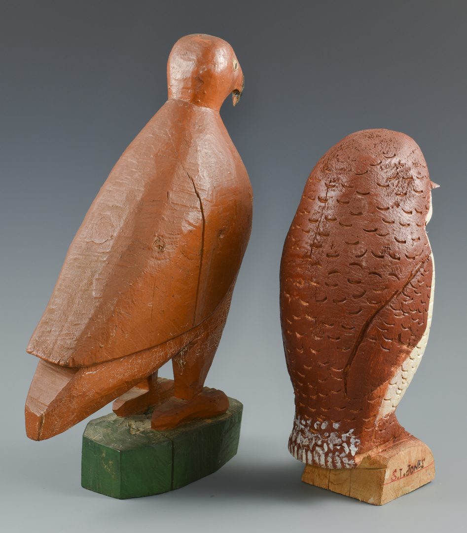 Lot 650: Folk Art Bird Carvings, Shields Landon Jones and Finster