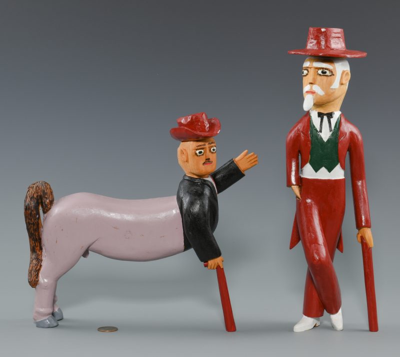 Lot 652: 2 Sulton Rogers Carvings, Man and Centaur