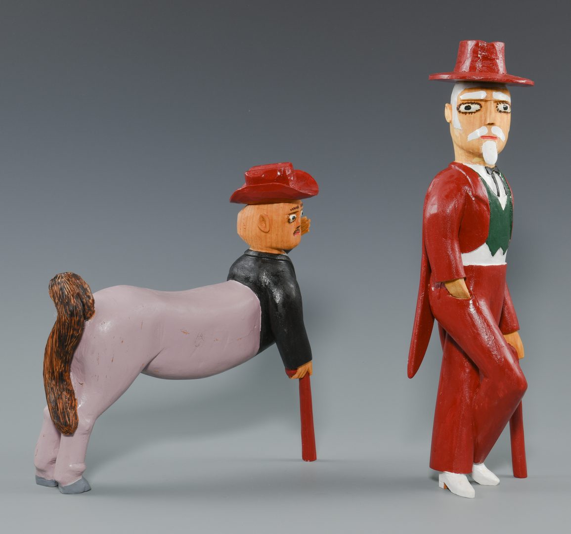 Lot 652: 2 Sulton Rogers Carvings, Man and Centaur