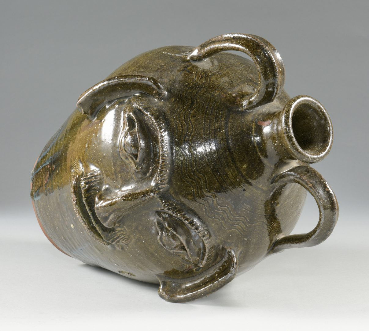 Lot 667: Large Burlon B. Craig folk art pottery face jug