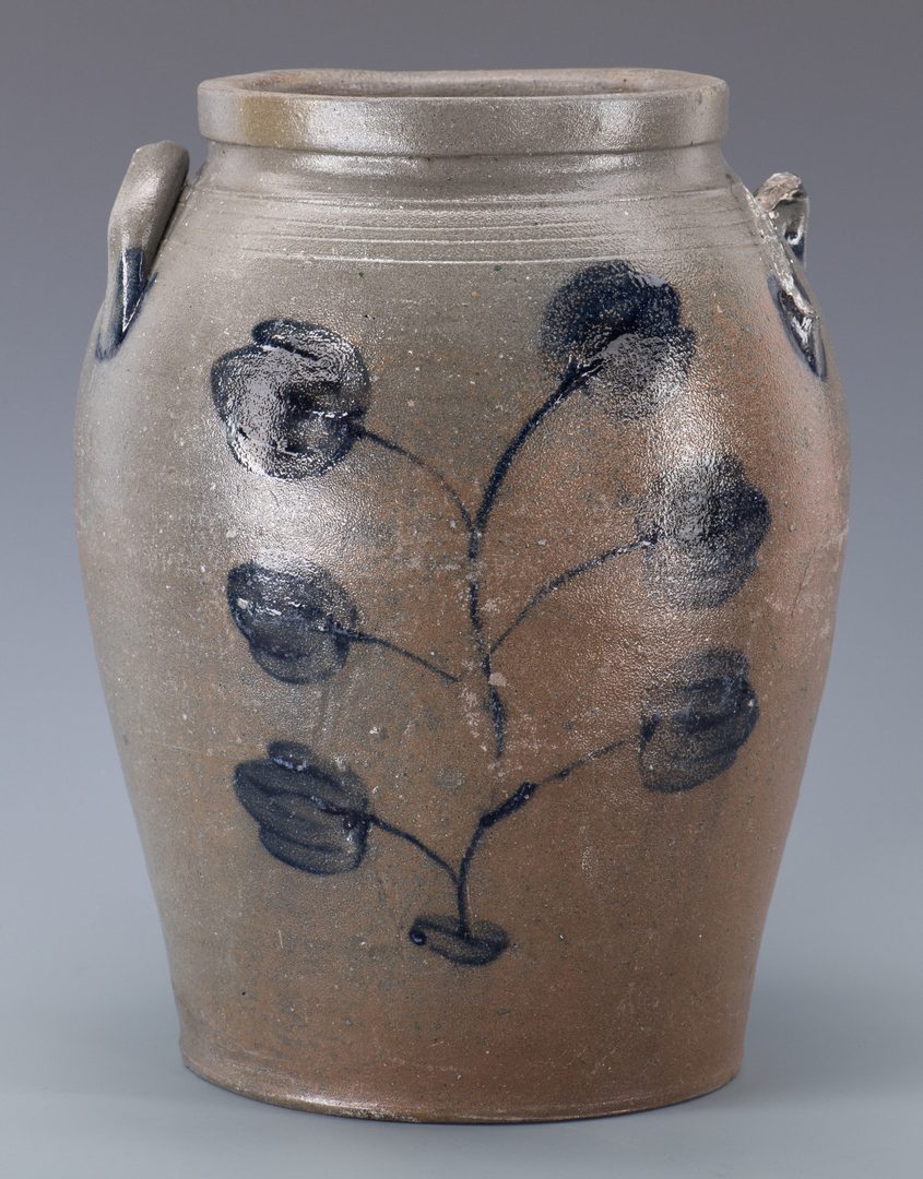 Lot 672: Stoneware Jar with Tulips attr. VA