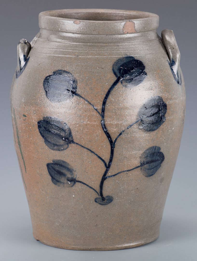Lot 672: Stoneware Jar with Tulips attr. VA