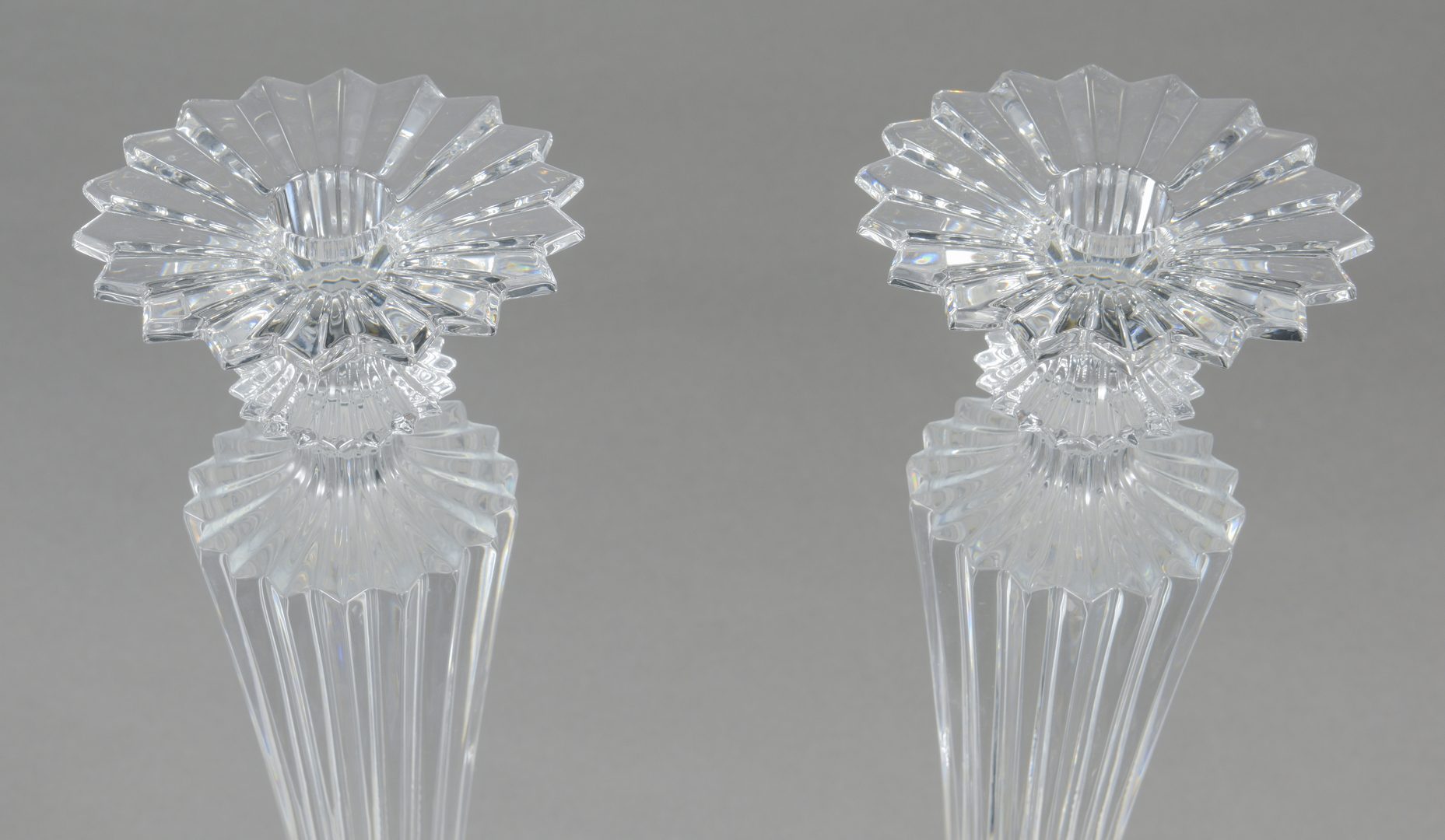 Lot 694: Pair of Baccarat Mille Nuit Candlesticks