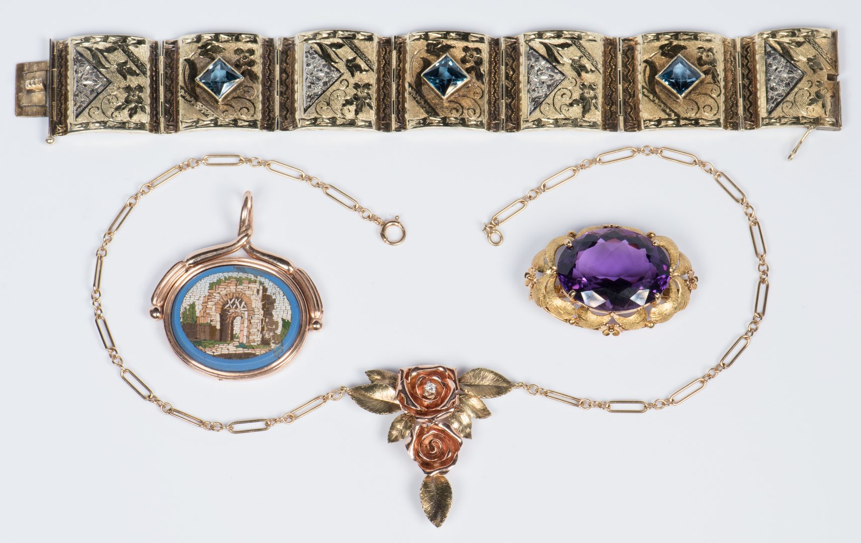 Lot 704: 14K, 10K Vintage style Jewelry