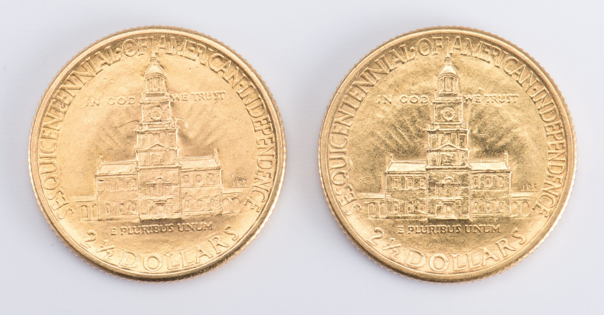 Lot 730: Pair 1926 Gold Sesquicentennial 2.5 Coins