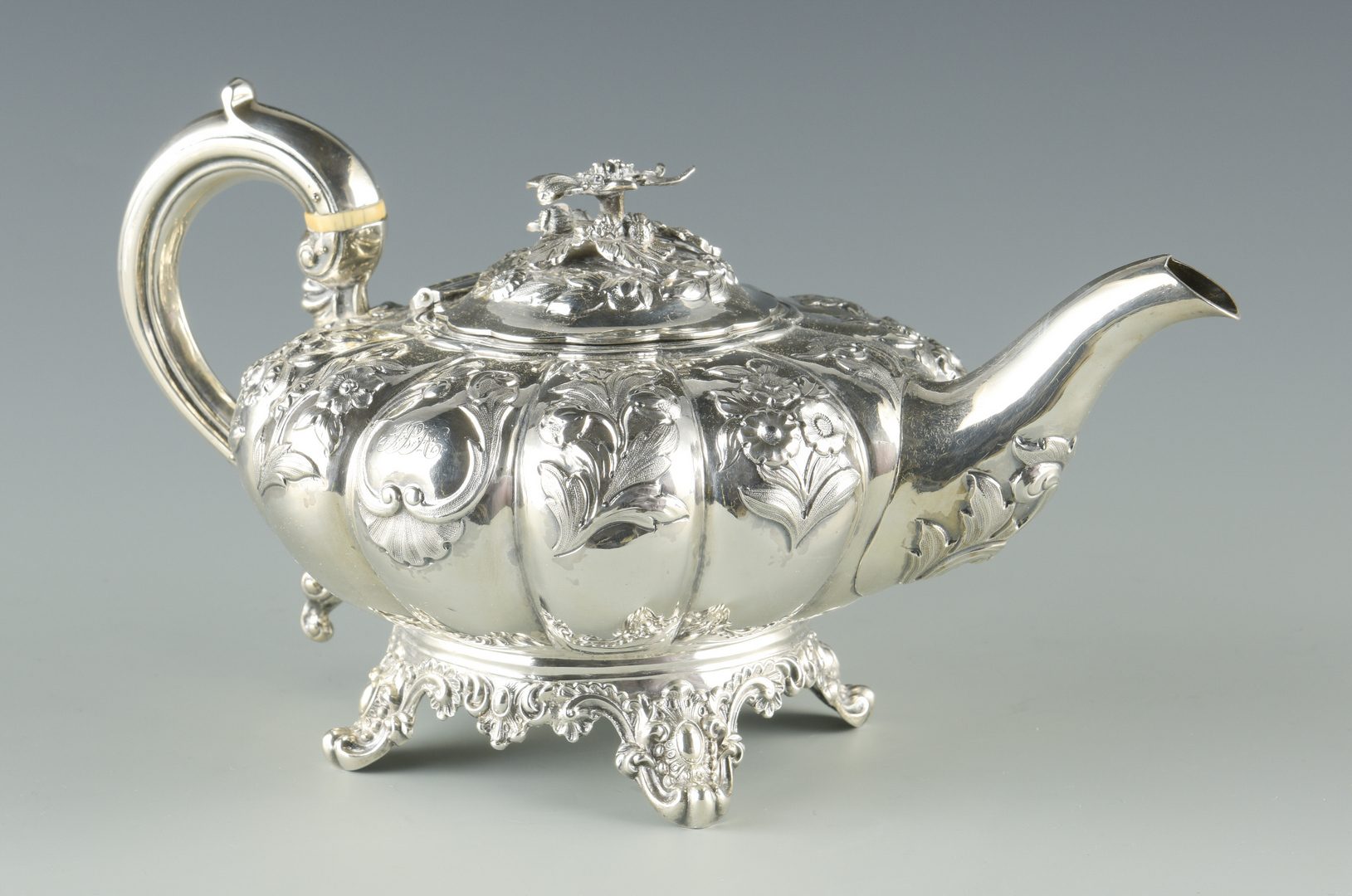 Lot 736: English Sterling Teapot, W. Chawner