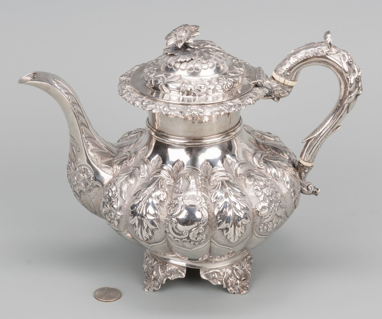 Lot 738: Sterling Teapot, William IV Irish marks