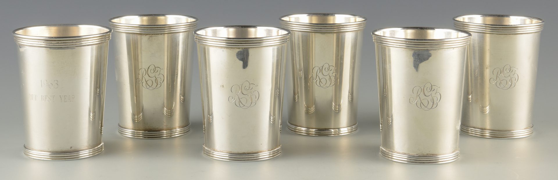 Lot 742: 6 Sterling Julep Cups, incl. Cartier