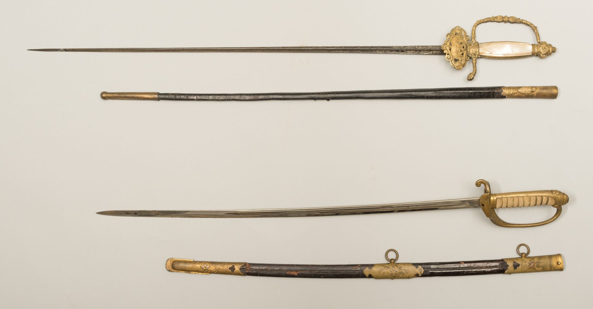 Lot 790: 2 Swords, incl. Japanese & French