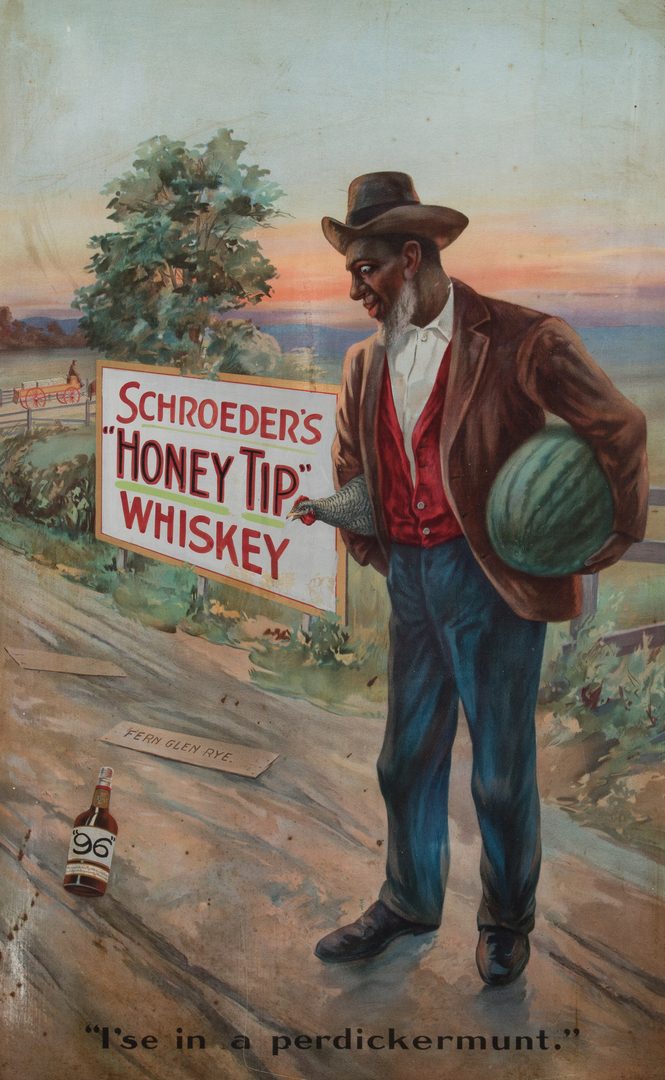 Lot 835: Schroeder's Whiskey Adv. Sign