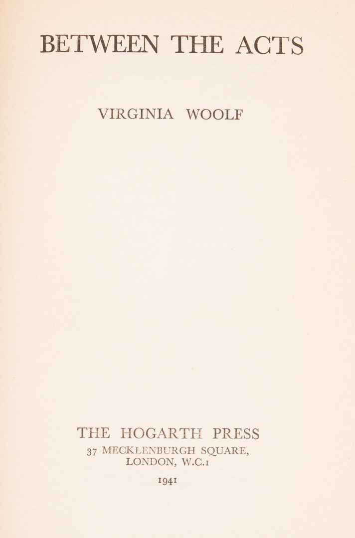 Lot 850: Two Hogarth Press Virginia Woolf First Editions