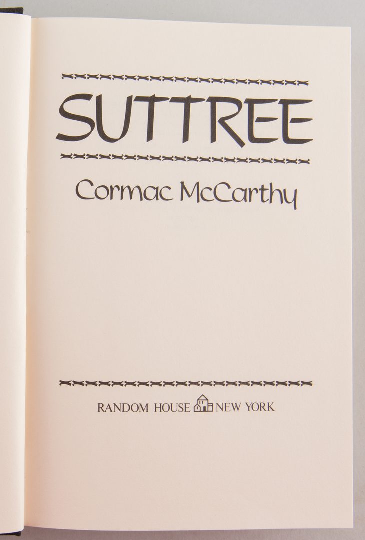 Lot 851: Cormac McCarthy "Suttree" 1st Ed.