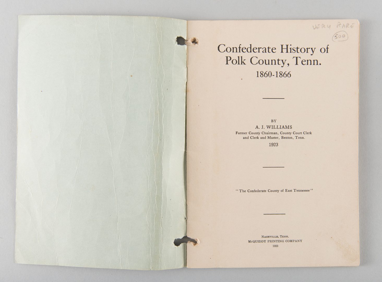 Lot 863: Confederate History of Polk Co 1923 and KKK book