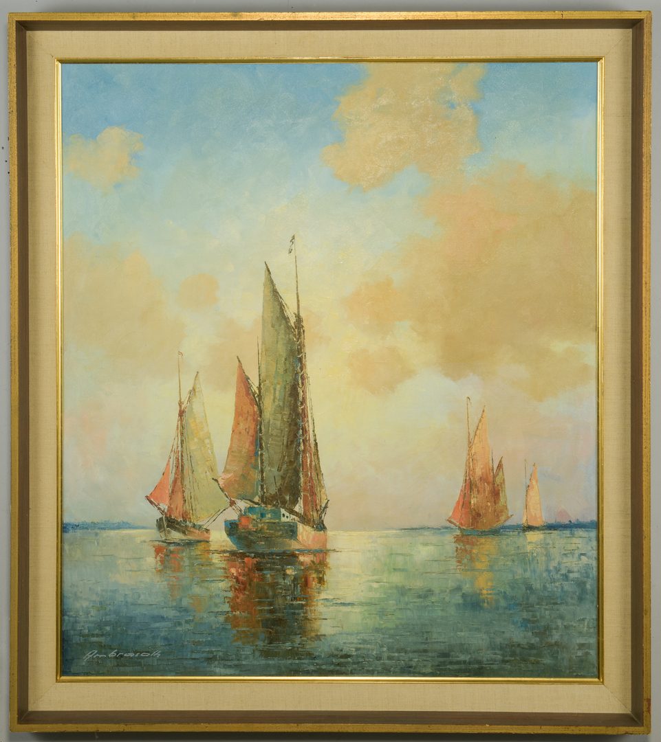 Lot 871: Franz Ambrasath, O/C, Dutch Fishing Boats
