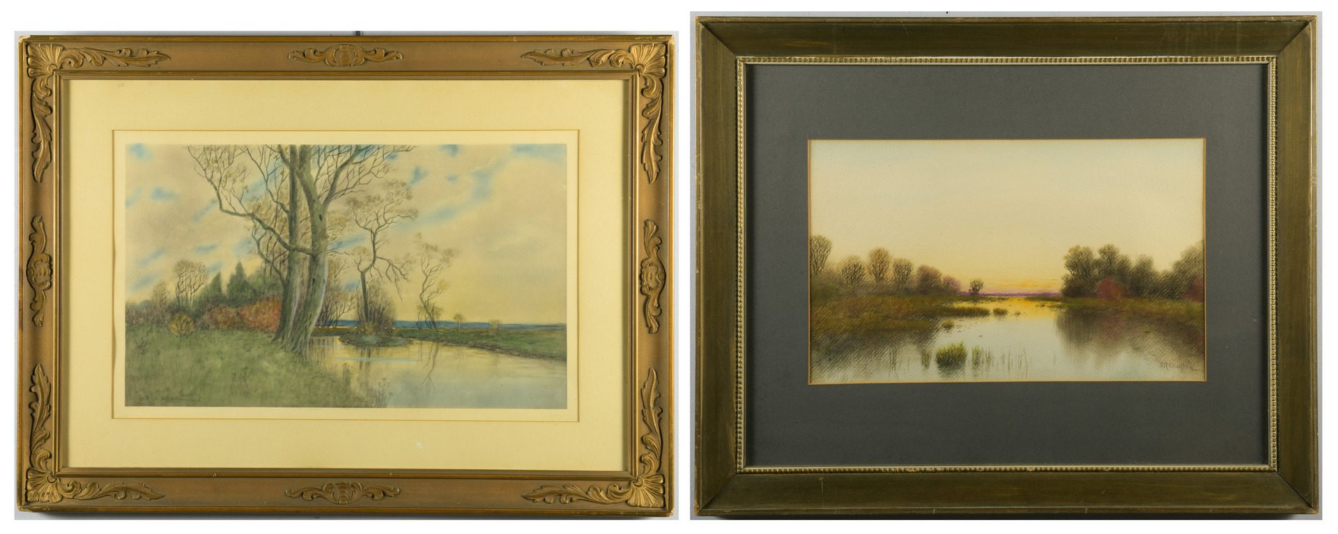 Lot 876: 2 Samuel Chaffee Watercolor Landscapes