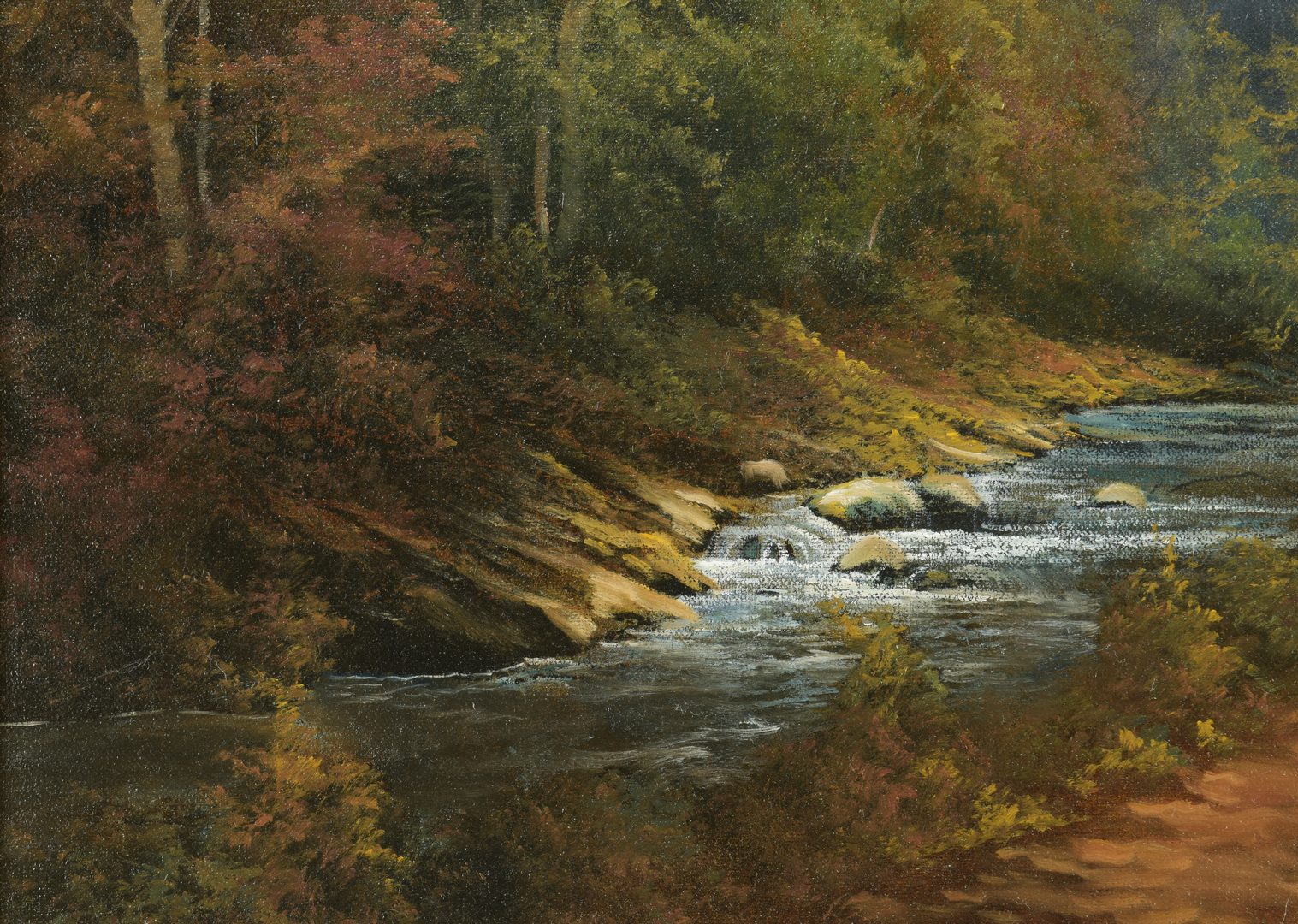 Lot 877: Ron Williams Oil on Canvas Landscape