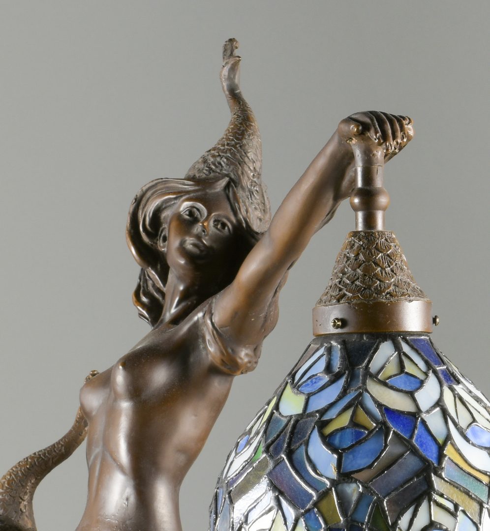 Lot 882: After Wolfers Bronze Nude Lamp