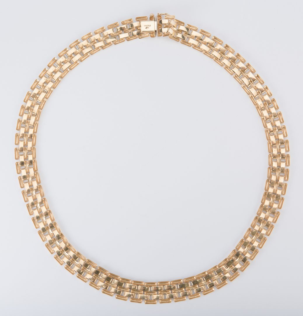 Lot 885: 14K Italian Collar Necklace