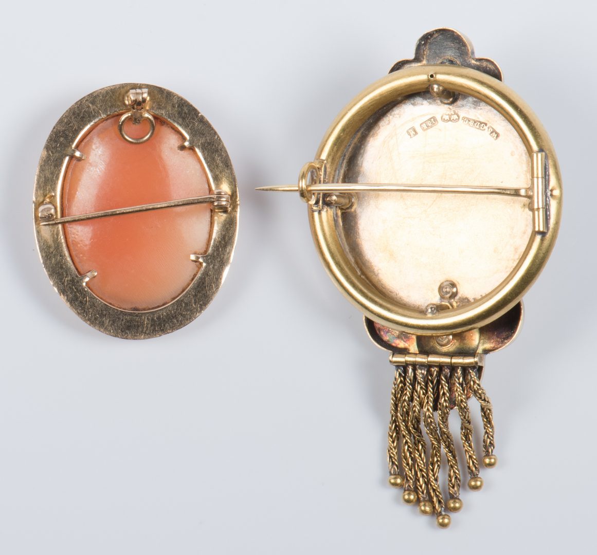 Lot 889: 18K Victorian Brooch and 10K cameo