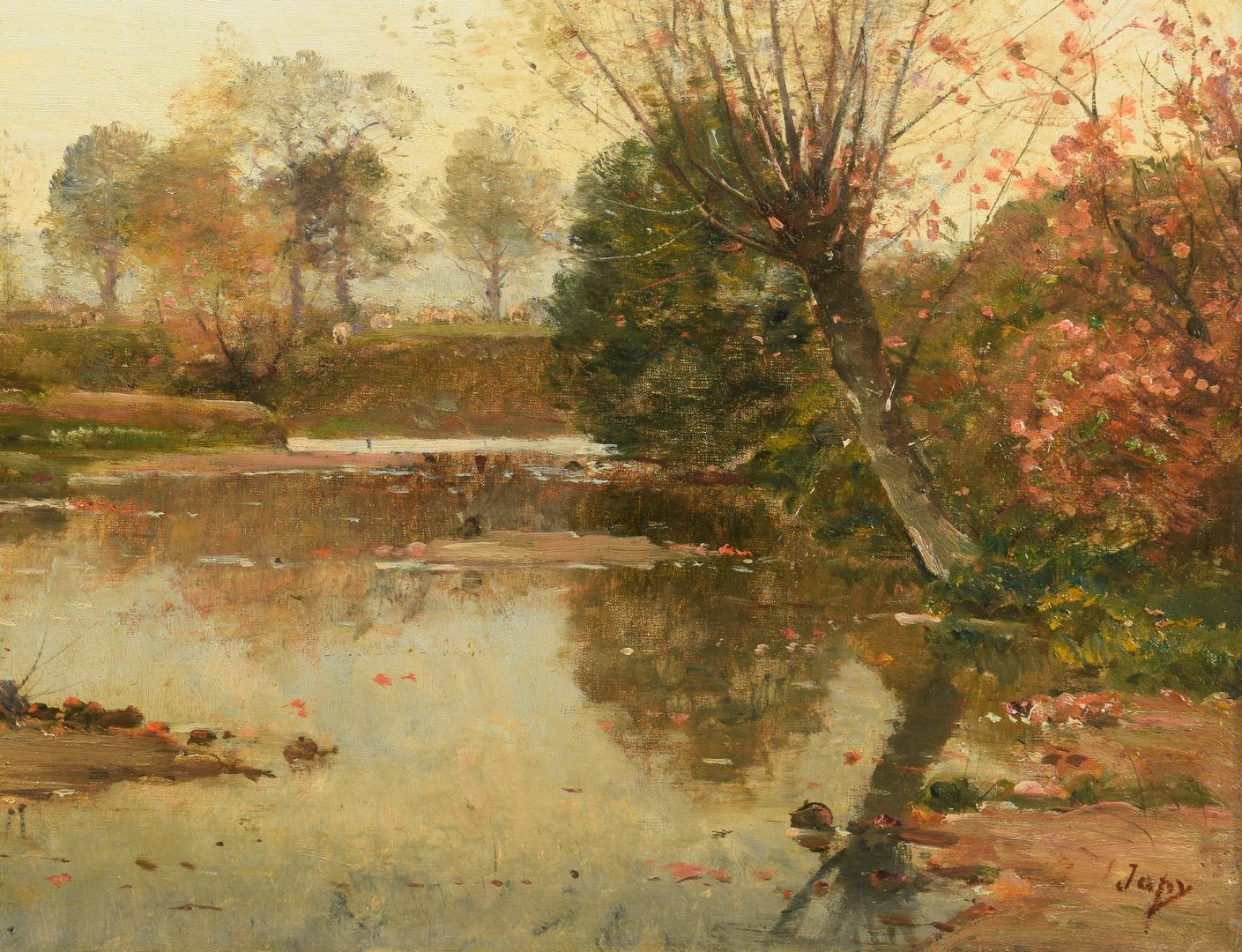 Lot 88: Louis Aime Japy Oil on Canvas Landscape