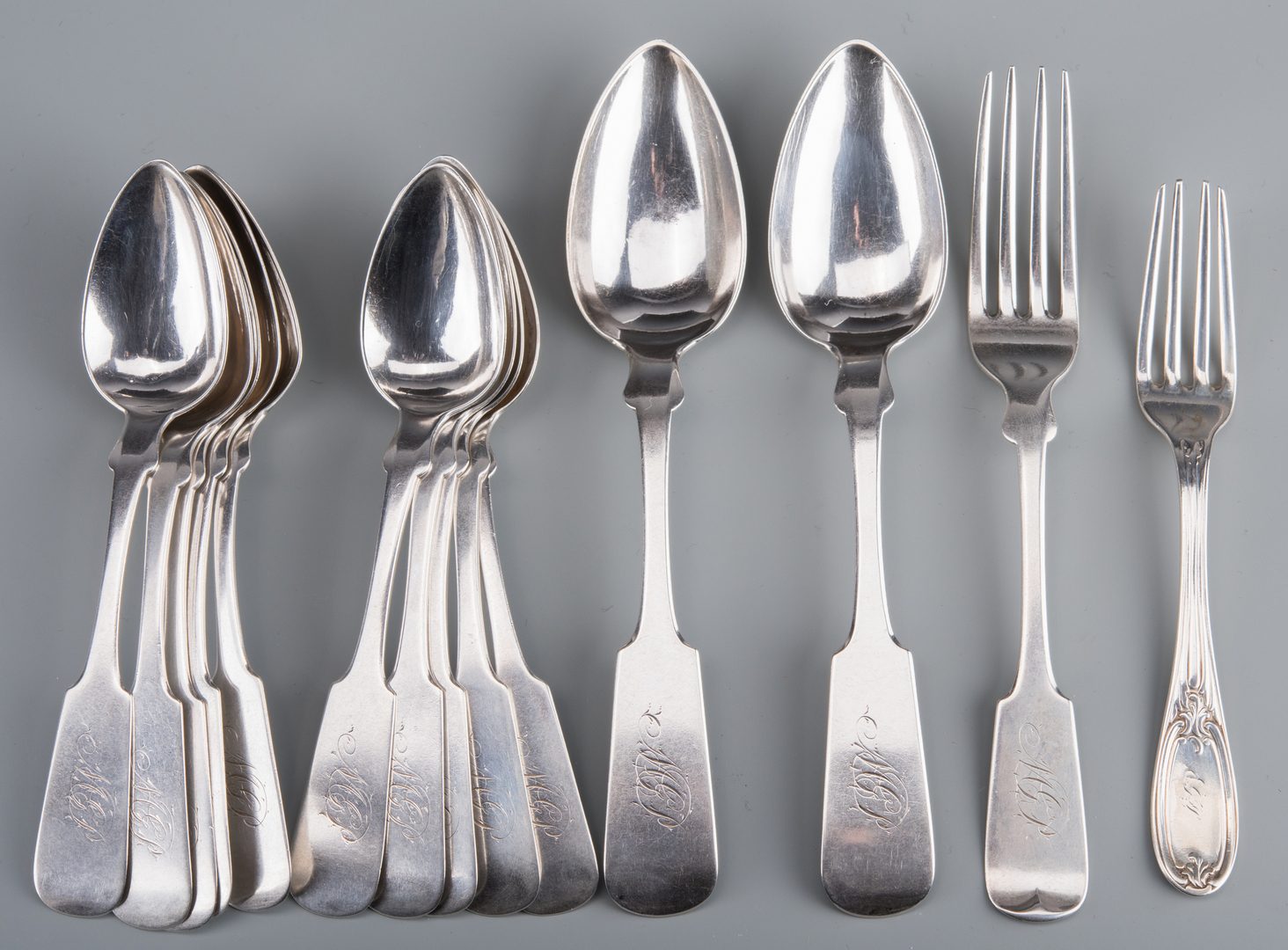 Lot 896: Group of NY Coin Silver Flatware