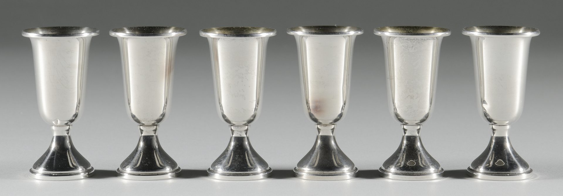 Lot 918: 8 Sterling Cordials & 2 Sterling Tumblers